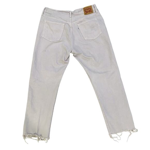 Levi’s 501 Women’s Lilac Jeans W32 Raw Hem Straight Leg Y2K Grunge - Picture 2 of 8